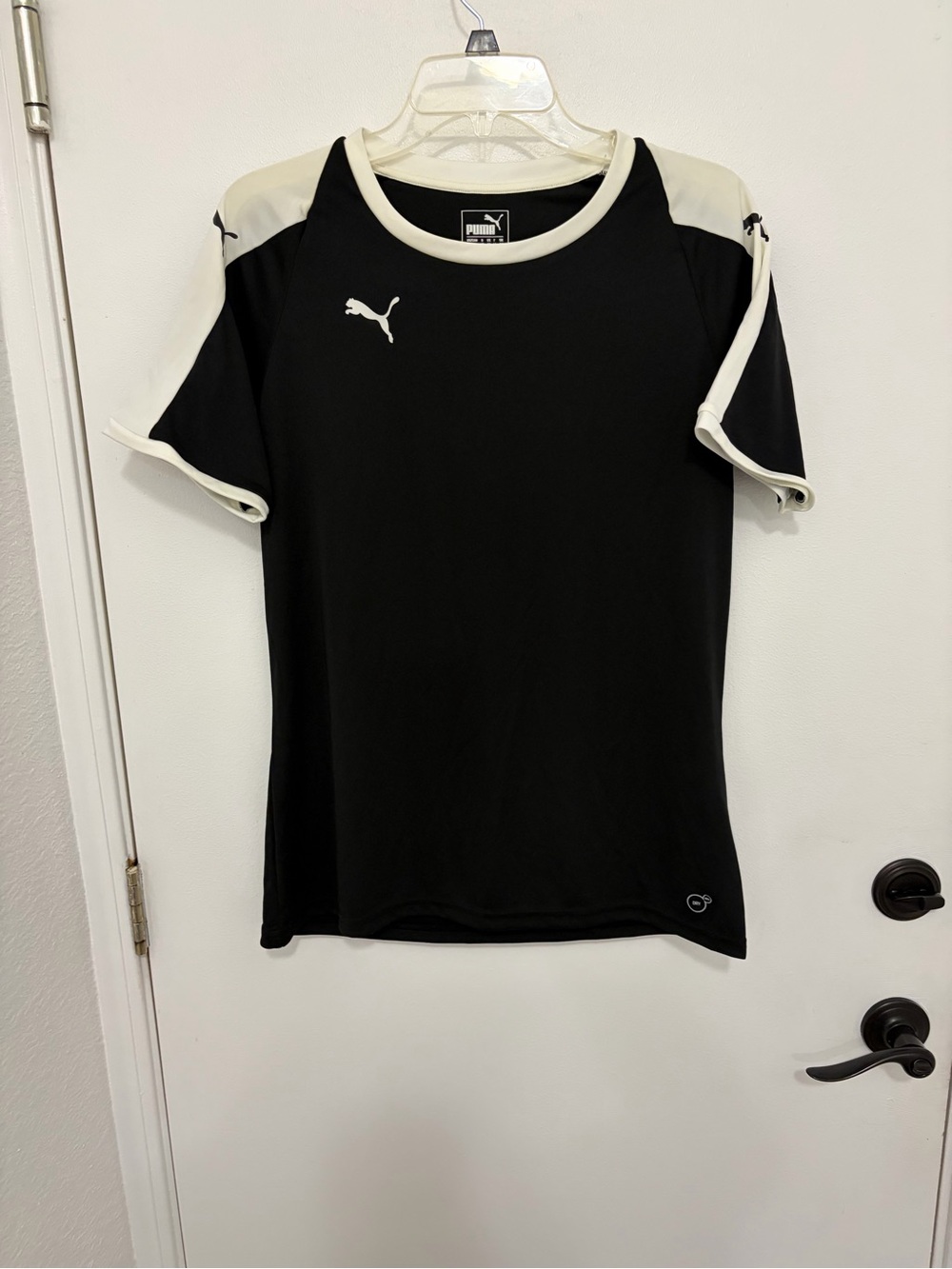 Puma Black and Cream Women's Athletic Jersey